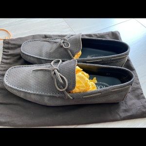 Tod’s Gray Pattern Leather Loafers/Moccasins